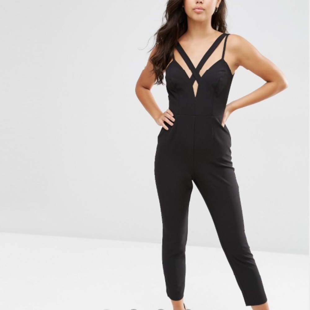 Asos Cross Front Plunge Jumpsuit
